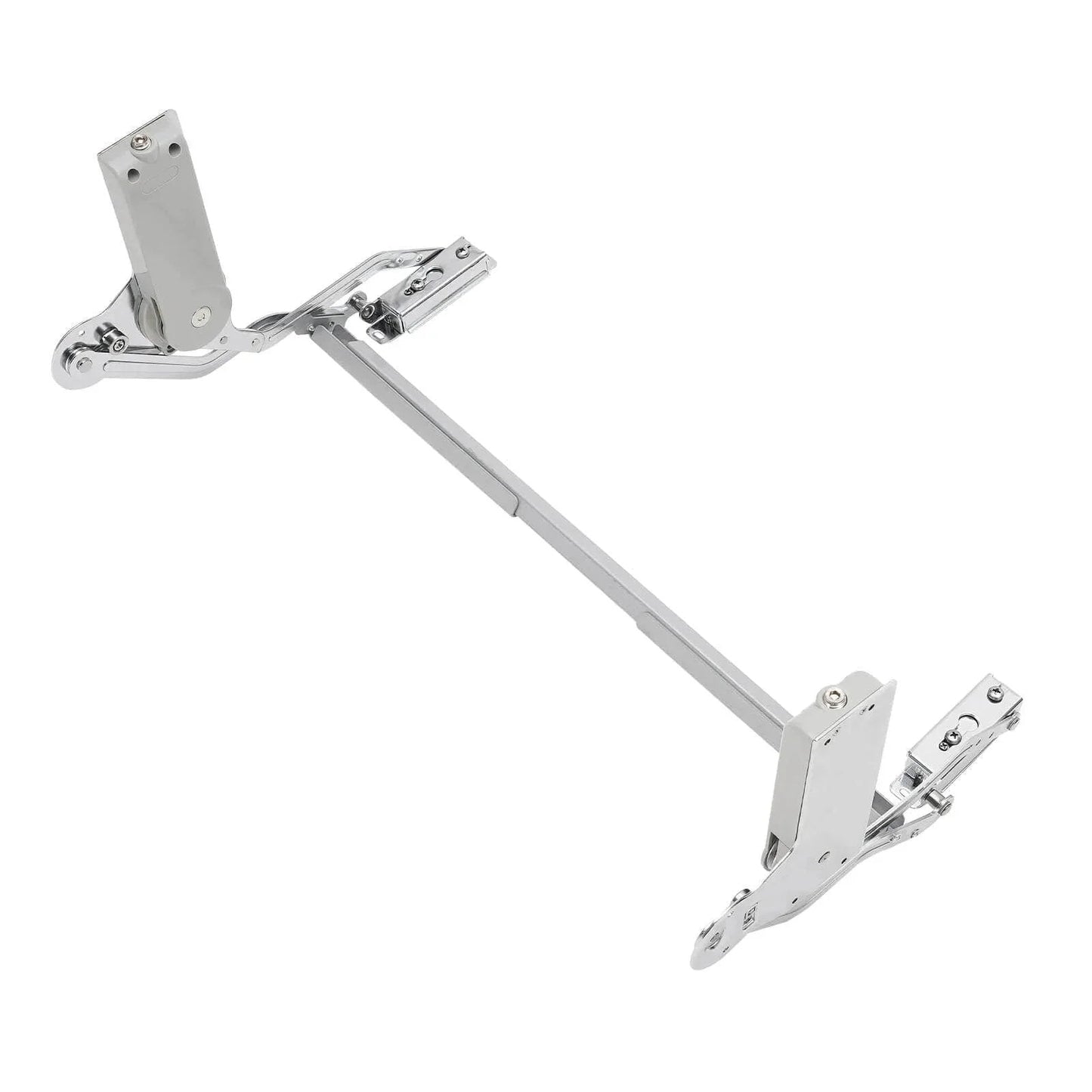 Adjustable hydraulic buffer cabinet door hinges with vertical swing lift-up, 7.72-8.82 lbs capacity, chrome-plated iron