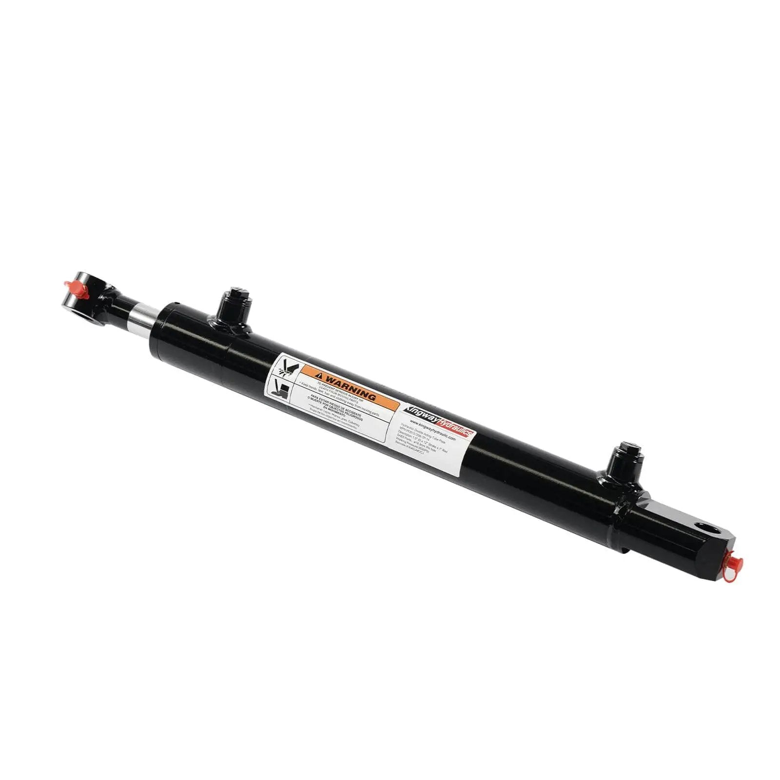 Heavy Duty Double Acting Hydraulic Cylinder For Tractor And Loader And Ag Equipment 1.5 Inch Bore 12 Inch Stroke 0.75 Inch Pin Holes SAE 6 Ports 3500 PSI Welded Replacement Cylinder By Kingway