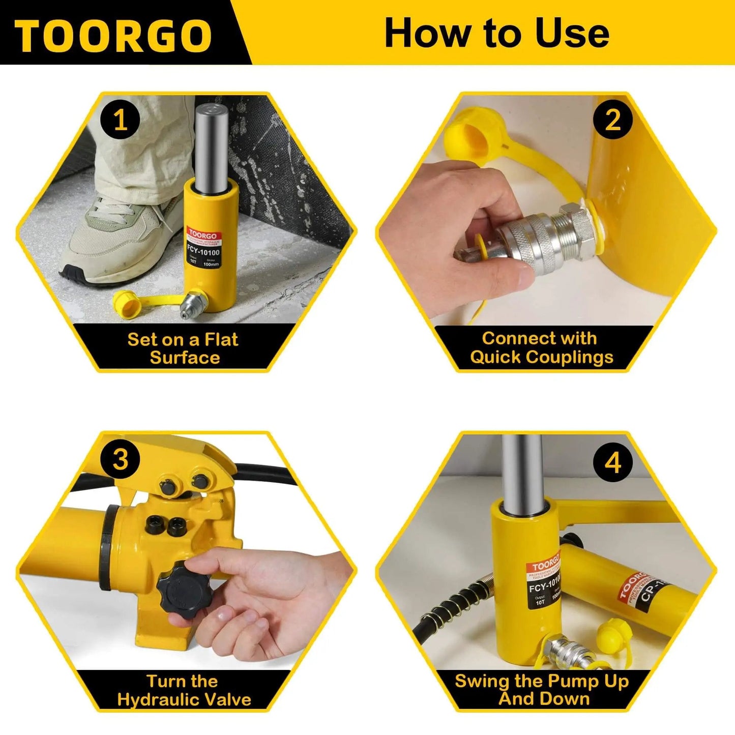 How to use Heavy Duty 10 Ton 4 Inch Stroke Porta Power Hydraulic Cylinder Single Acting Jack For Shipbuilding And Industrial Use.