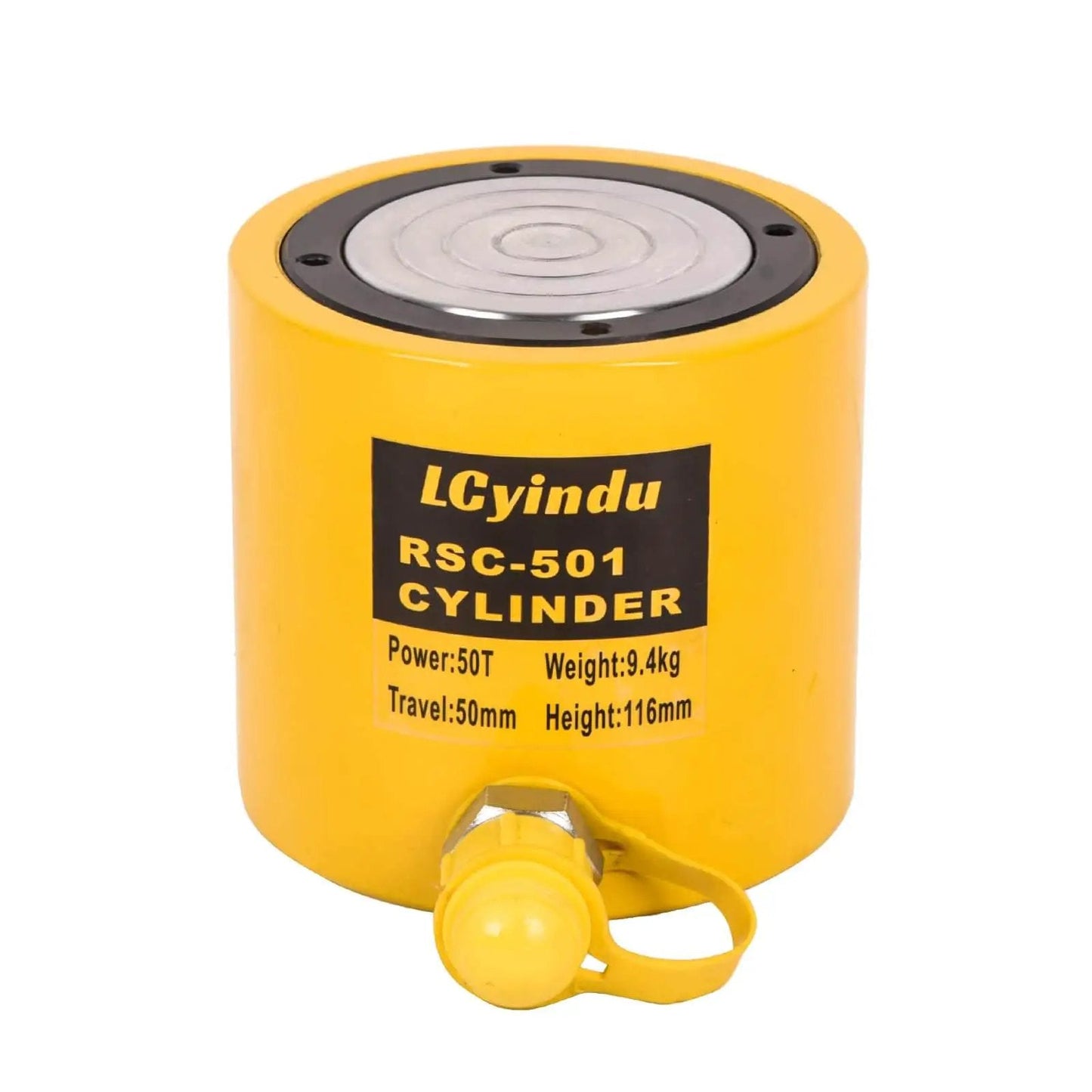 Heavy Duty 50 Ton Hydraulic Cylinder Jack Ram With A 2 Inch Stroke For Lifting Heavy Equipment And Vehicles RSC 501 Solid Single Acting Hydraulic Ram Cylinder Jack Built For Industrial Use And Durable Metal Construction