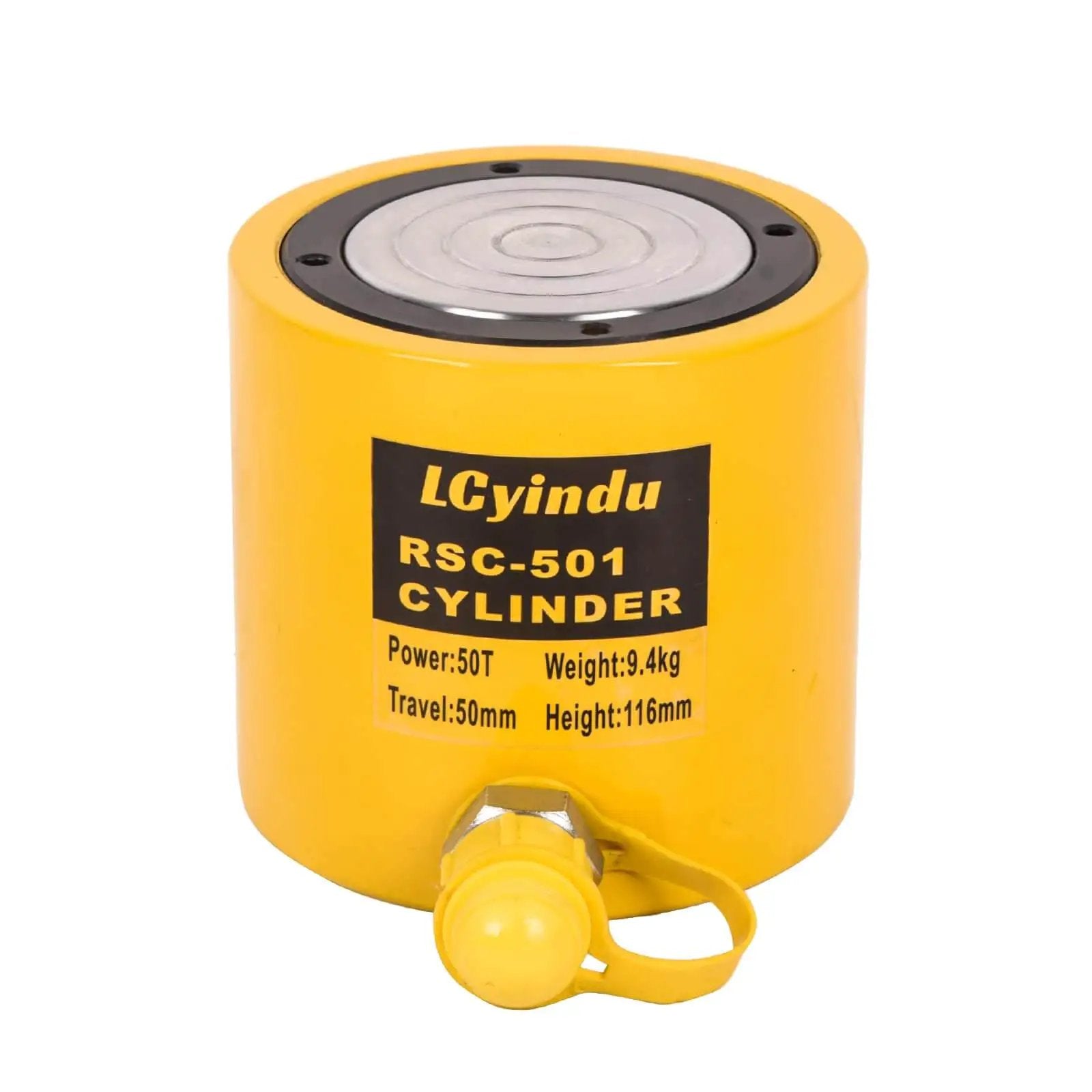 Heavy Duty 50 Ton Hydraulic Cylinder Jack Ram With A 2 Inch Stroke For Lifting Heavy Equipment And Vehicles RSC 501 Solid Single Acting Hydraulic Ram Cylinder Jack Built For Industrial Use And Durable Metal Construction