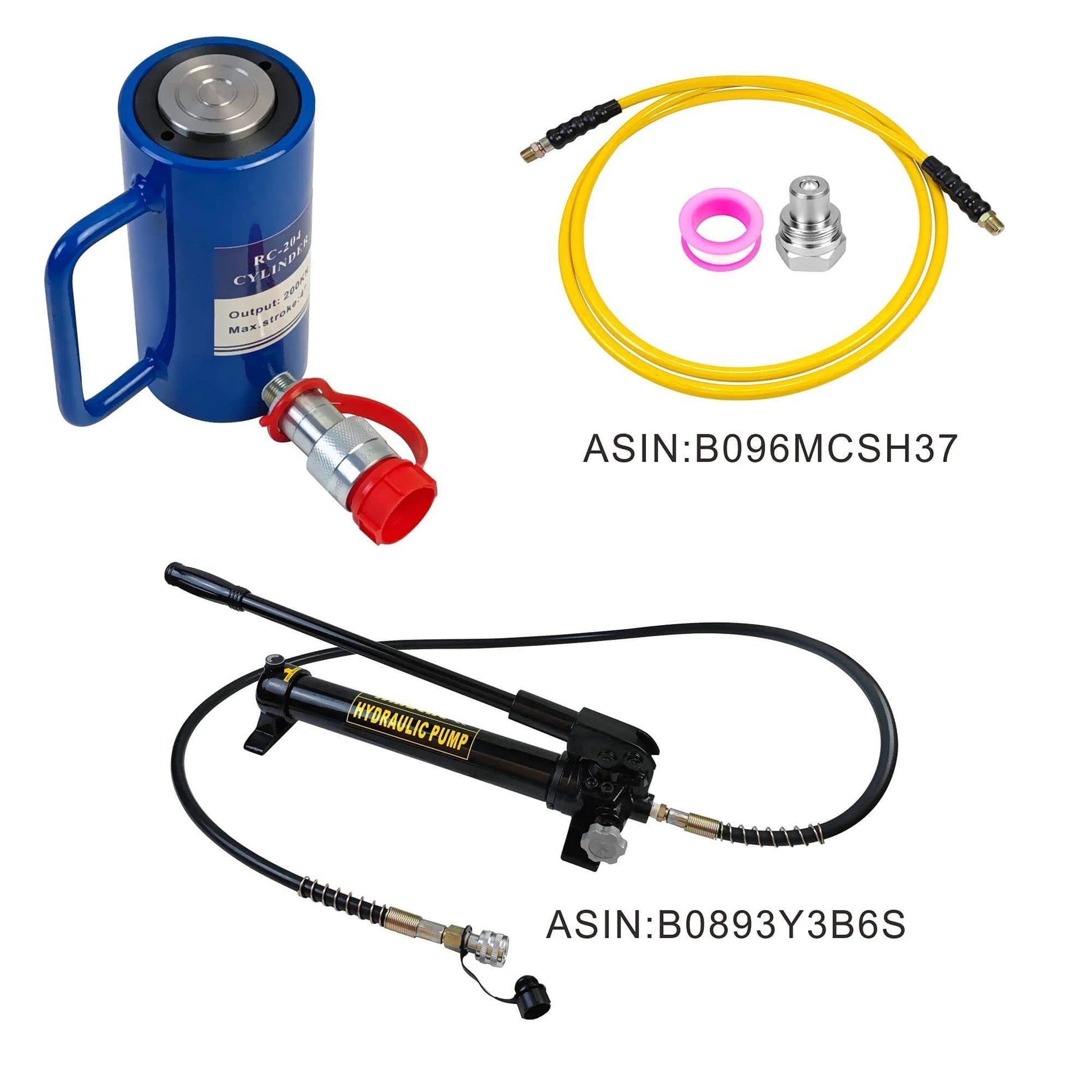 ✝️ 20 Ton Hydraulic Cylinder Ram Single Acting 4 Inch Stroke 20T Hydraulic Cylinder Jack with hoses and hydraulic pump