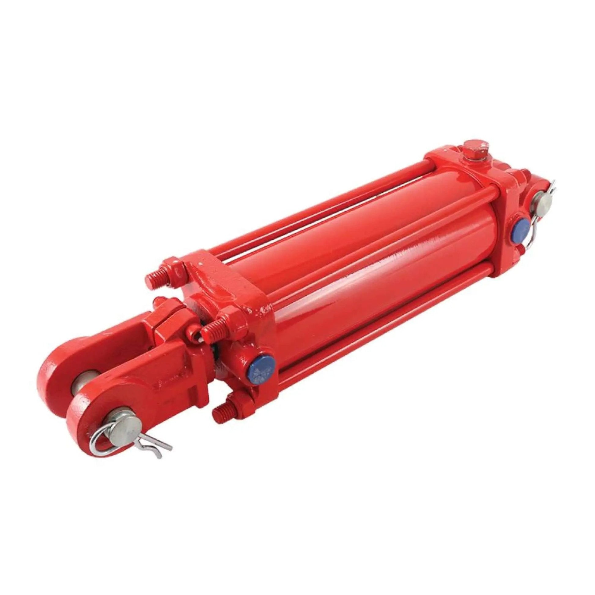 Heavy Duty Hydraulic Cylinder For Tractors 208DB Replacement 2 Inch Bore 8 Inch Stroke Double Acting Tie Rod Cylinder, red finish