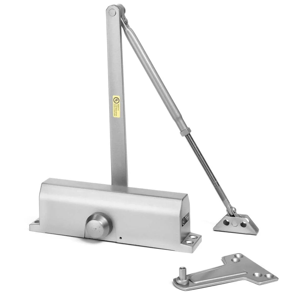 Commercial Door Closer 3000 Series, hydraulic, self-closing, spring size 3, surface mount, sprayed aluminum, with arm and bracket