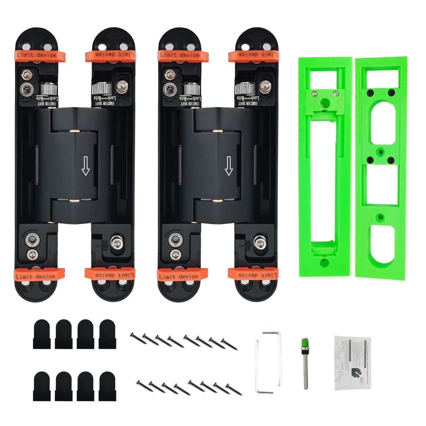 2 Pack 7 Inch Hydraulic Self Closing Concealed Door Hinges Heavy Duty Metal 180 Degree Opening Adjustable Closing Speed Rust Resistant For Commercial And Residential Interior Exterior Doors
