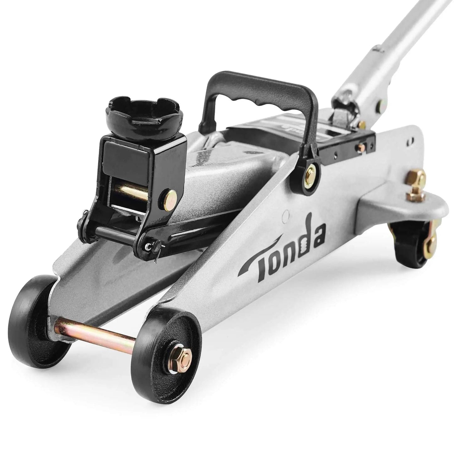 Heavy Duty 2 Ton Floor Jack With Safe Hydraulic Lift For Cars Portable Car Jack 4.9 To 11.8 Inch Lift 3800 Lb Capacity With Built In Safety Bypass Valve And Easy Maneuverability On Two Large Steel Casters TONDA