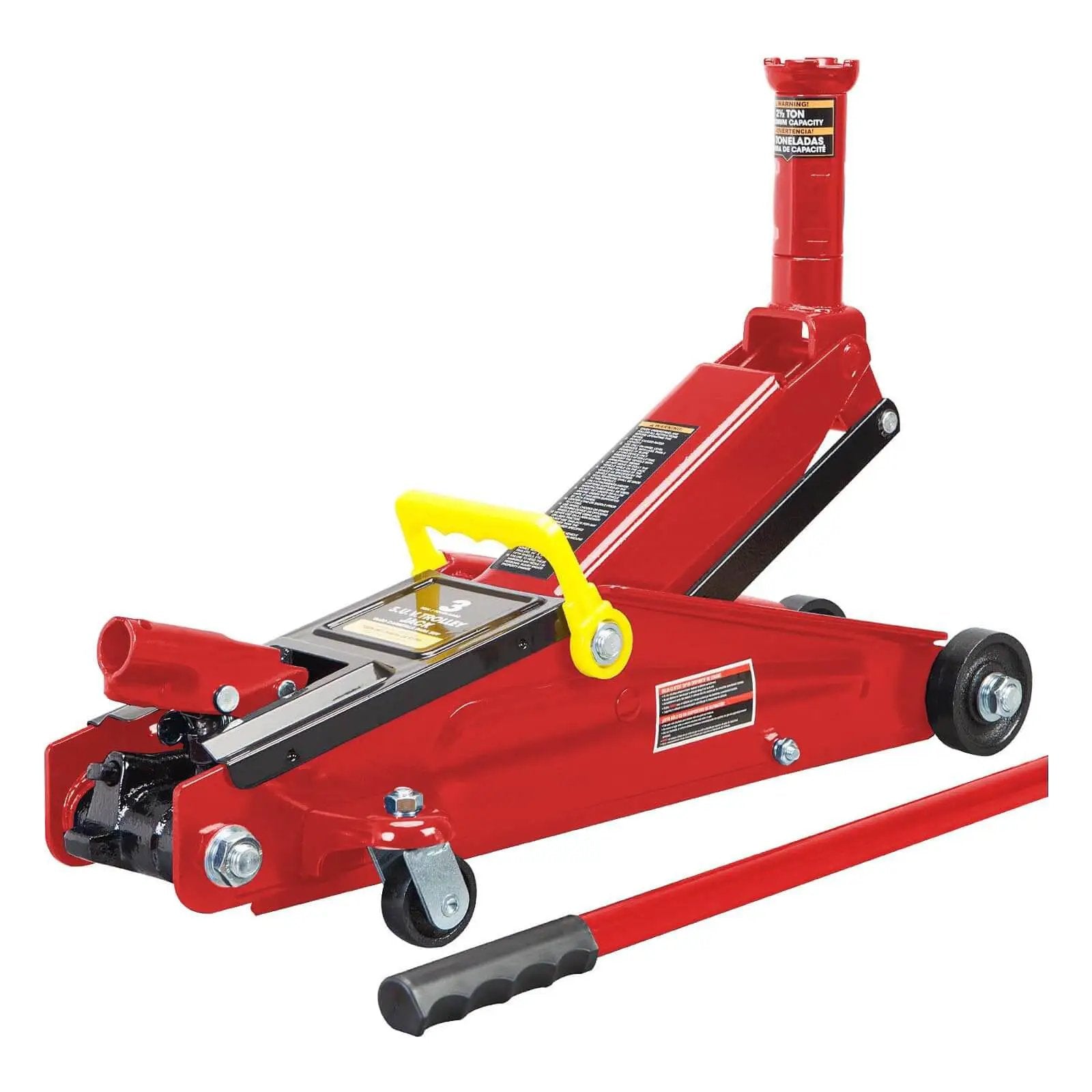 Red Beefy 3 Ton Hydraulic Trolley Floor Jack With Extra Saddle For SUVs And Extended Height Trucks by Big Red Torin