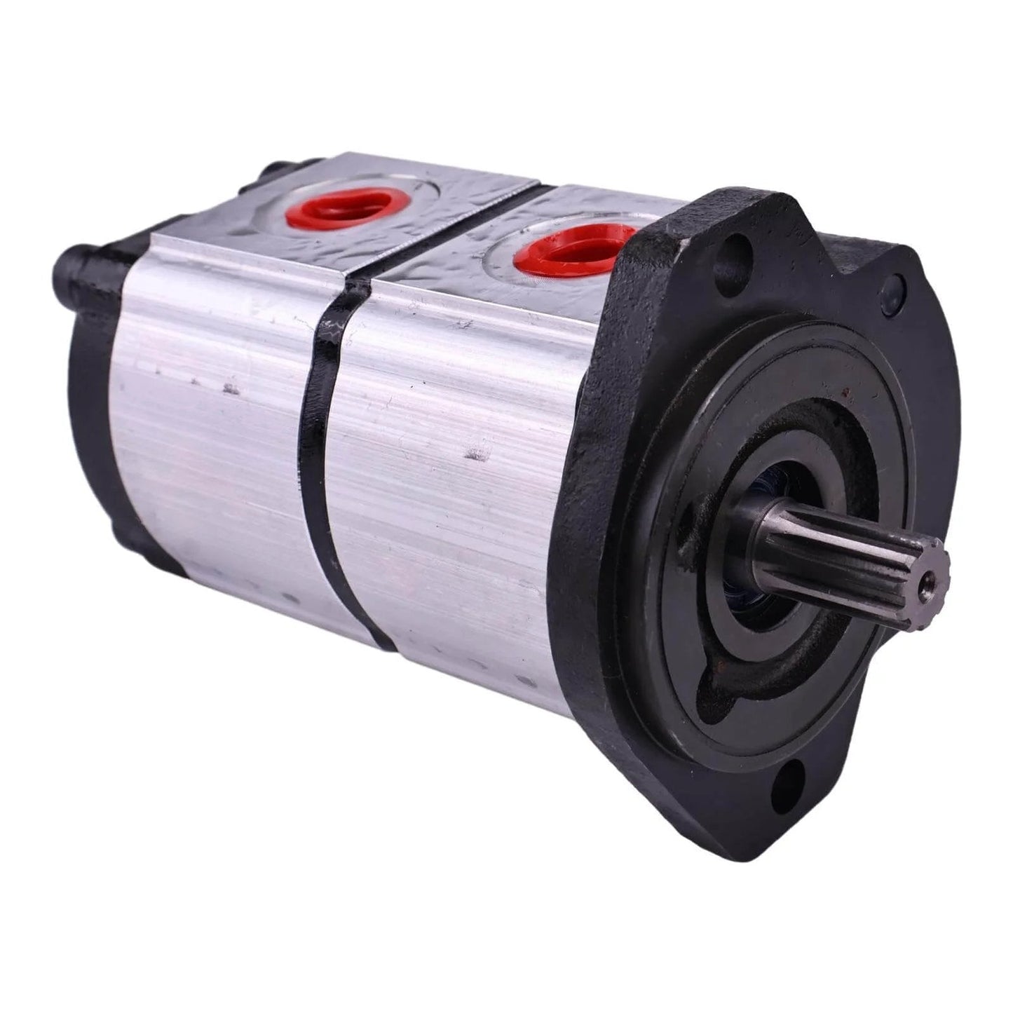 HOLDWELL 10T Hydraulic Gear Pump 67051095 67051100, side view, compatible with Casappa PLP20.7 8.15cc+8.15cc, aluminum and steel