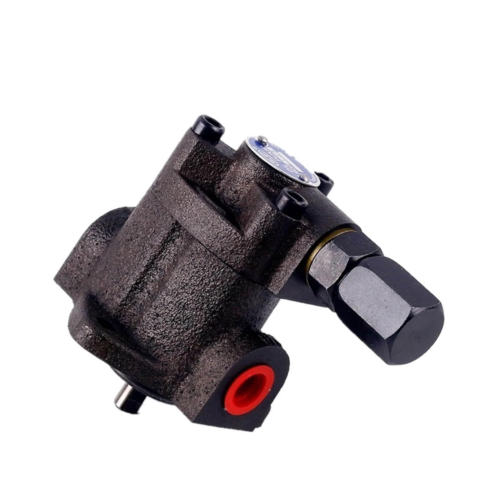 KOTIRCYY Hydraulic Gear Pump TOP Trochoid Oil with Relief Valve TOP-12AVB, compact side view with red and black connectors.
