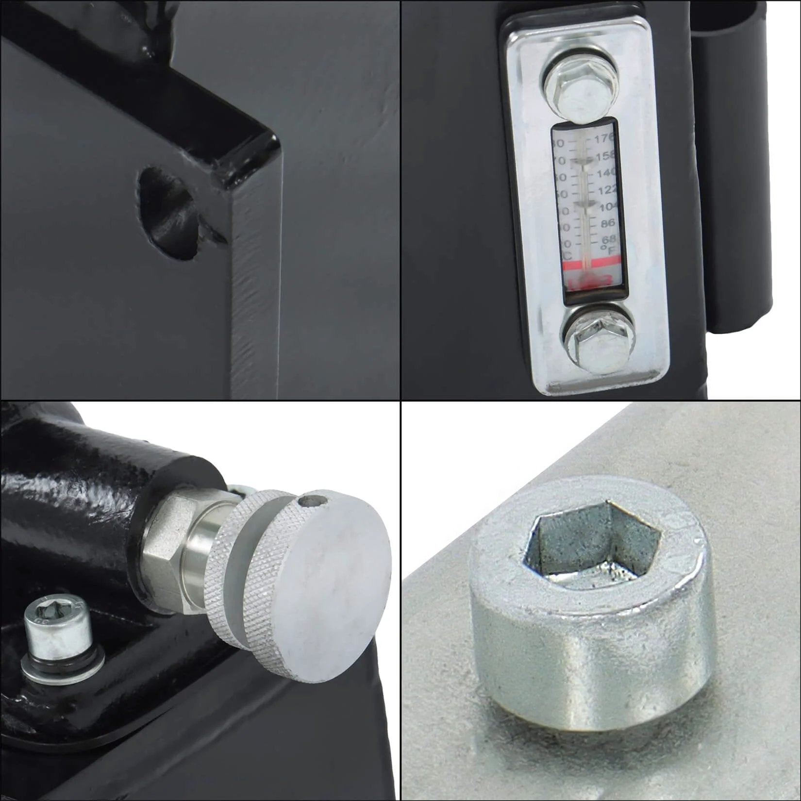 Close-up details of the Hydraulic Piston Hand Pump 1.5 CID 3 Qts Manual Hydraulic Pump Single Acting with Release Knob