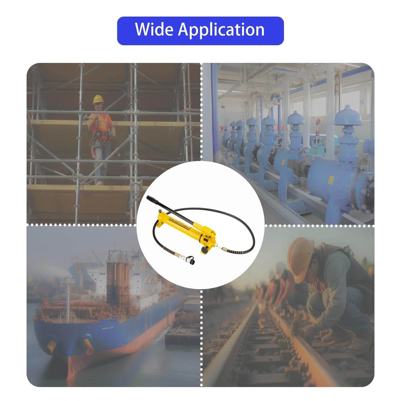 SLIYXTWIO CP-700 Hydraulic Hand Power Pump with 10000psi max output in diverse applications including construction and shipbuilding