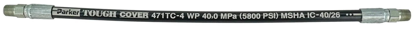 Quarter Inch Hydraulic Hose Assembly Two Wire Braided With Quarter Inch Male Npt Fittings On Both Ends 4000 Psi Working Pressure