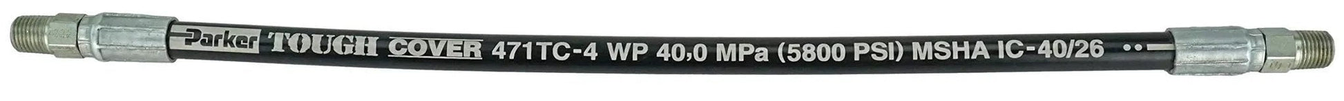 Quarter Inch Hydraulic Hose Assembly Two Wire Braided With Quarter Inch Male Npt Fittings On Both Ends 4000 Psi Working Pressure