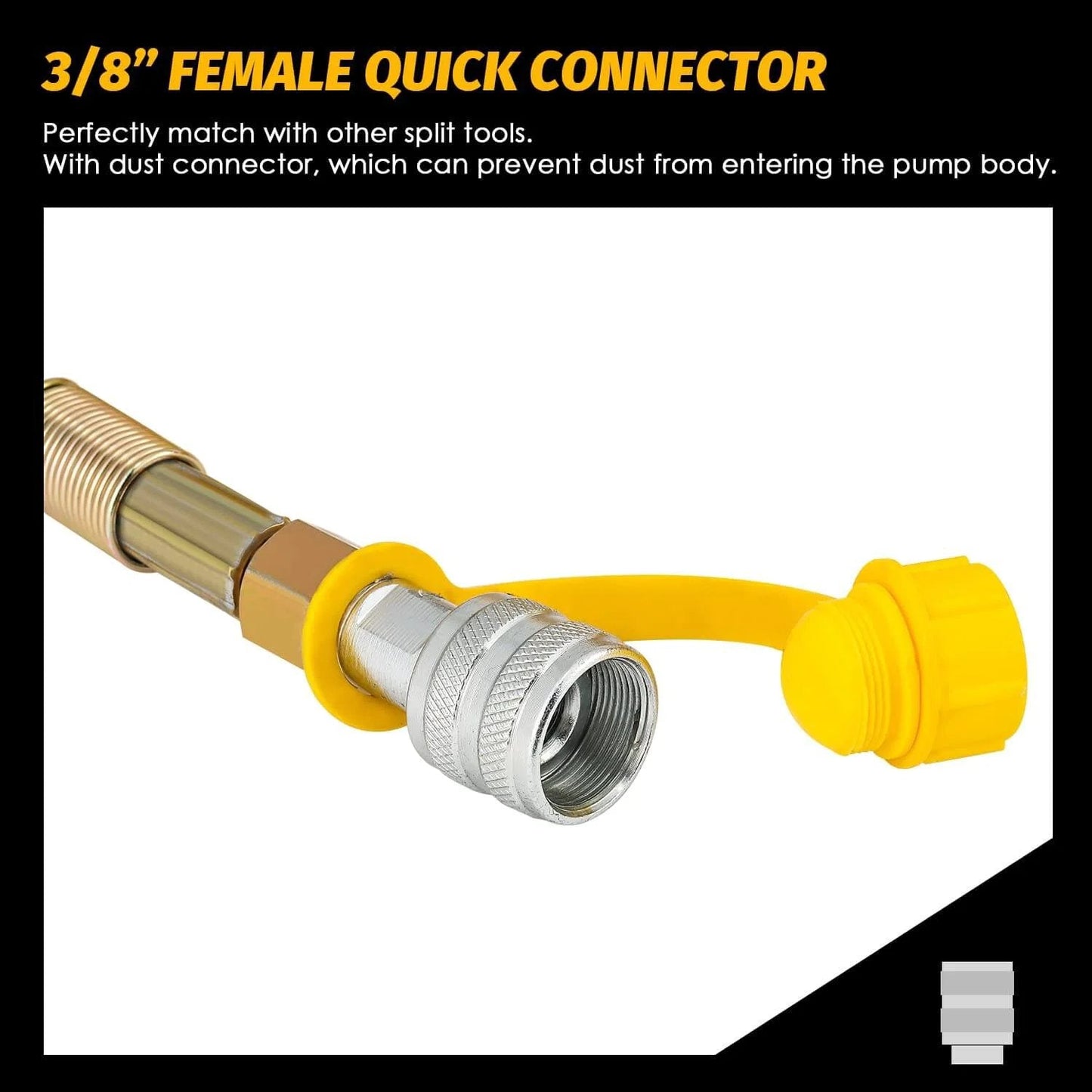 3/8" female quick connector on the NEWTRY Hydraulic Hand Pump CP-700 10000psi Manual Hydraulic Pump with dust cap