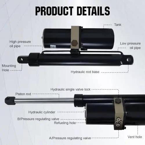 Product details of Workhorse Heavy Duty Hydraulic Linear Actuator With 8000N Push Force 12V DC Motor 12 Inch Stroke IP65 Protection