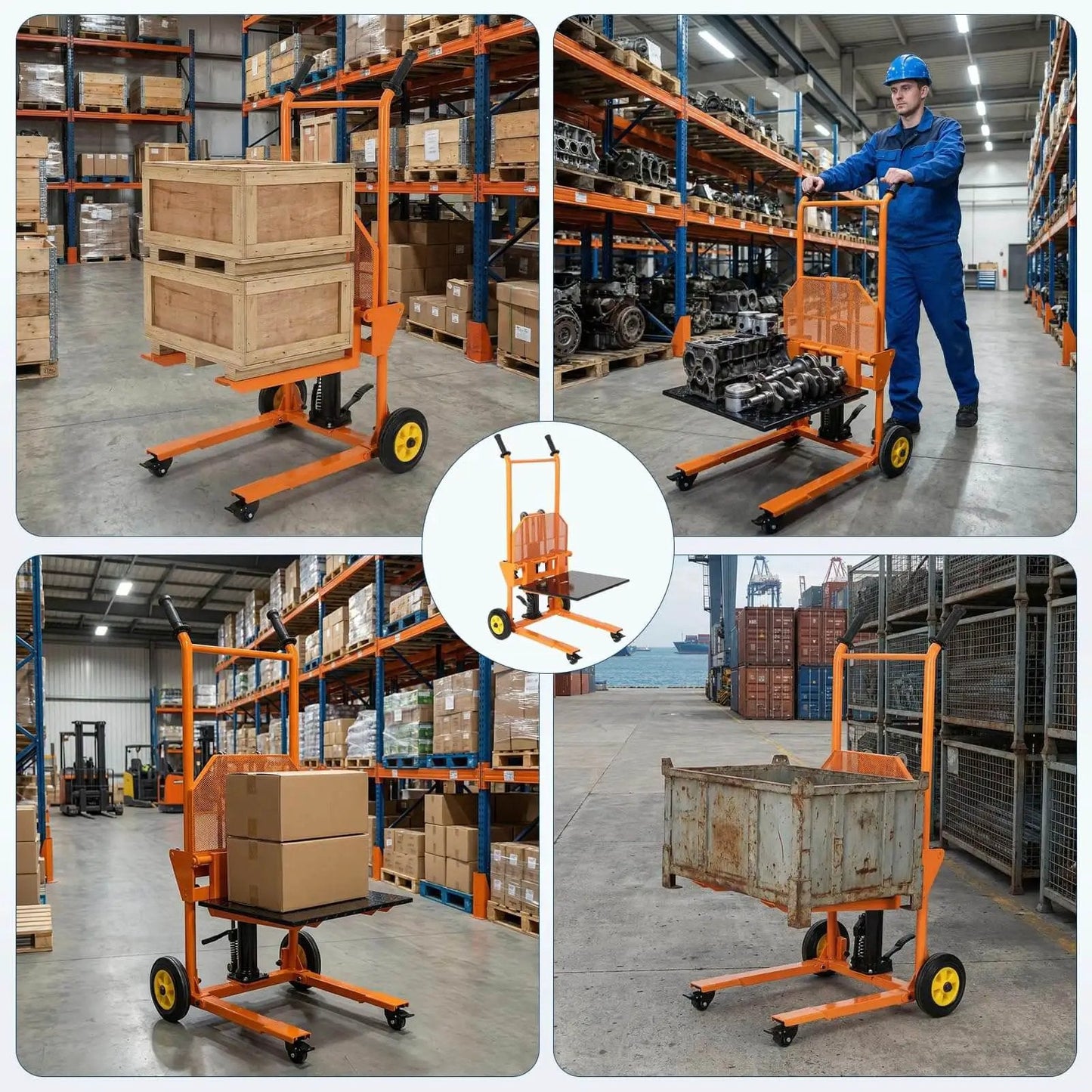 Hydraulic Material Lift With Removable Work Platform Pallet Truck Dolly A Real Workhorse Heavy Duty Winch Stacker With 450 Lb Capacity
