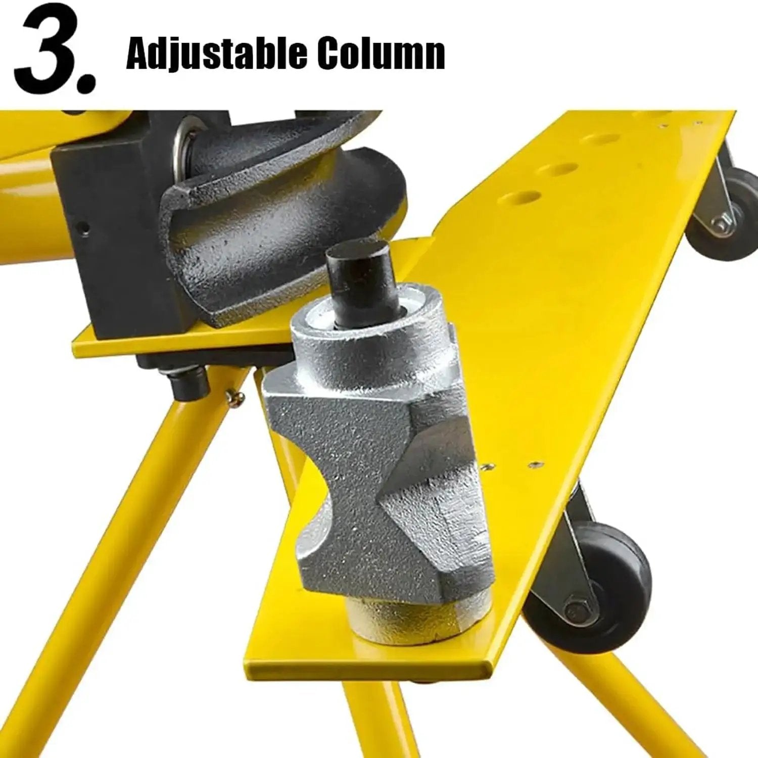 Heavy Duty Manual Hydraulic Pipe Bender With Six Dies For 22 To 60 Mm Pipes 16 Ton Output 230 Mm Stroke Bend, adjustable column.
