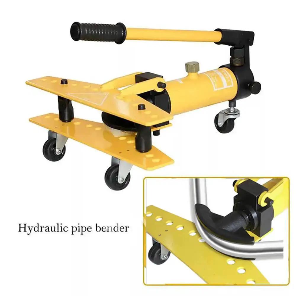 6 Die Pipe Bender For Tubing With Hydraulic System showing yellow body and wheels for smooth operation in workshops.
