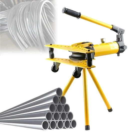 Heavy Duty Manual Hydraulic Pipe Bender With Six Dies For 22 To 60 Mm Pipes 16 Ton Output 230 Mm Stroke Bend Wall Thickness 2.75 To 4.5 Mm For Piping Construction.