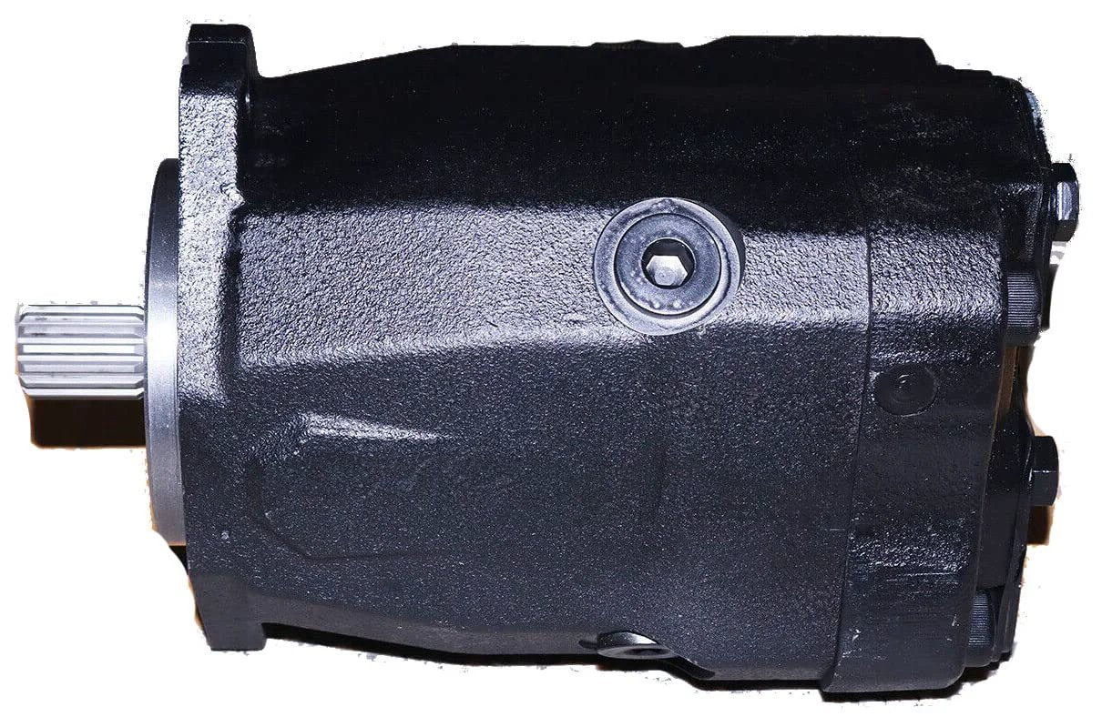 Black Solarhome 262-5203 2625203 Hydraulic Piston Pump compatible with Caterpillar Telehandler TH460B engine, side view