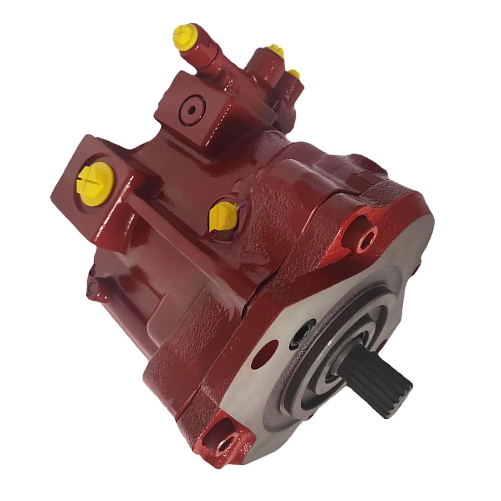Red WZCNLXLX Hydraulic Piston Pump 266-6942 2666942 PSVL-54CG-13 for Caterpillar Excavator, angled view, visible connectors