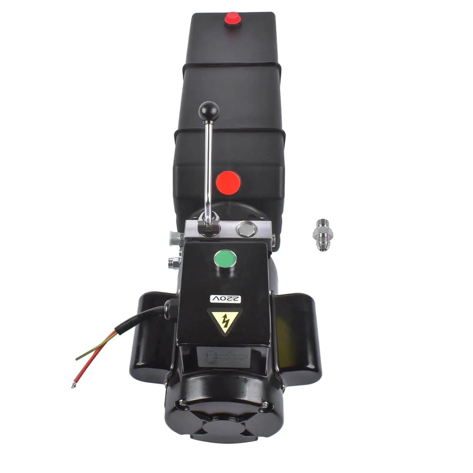 Front view of Heavy Duty Hydraulic Power Unit For Car Lifts And Dump Trailers With Two Point Two KW 220V AC Motor 3450 RPM 4 Gallon Sealed Reservoir Single Phase 2950 PSI Max Relief High Flow Hydraulic Pump Mixizap