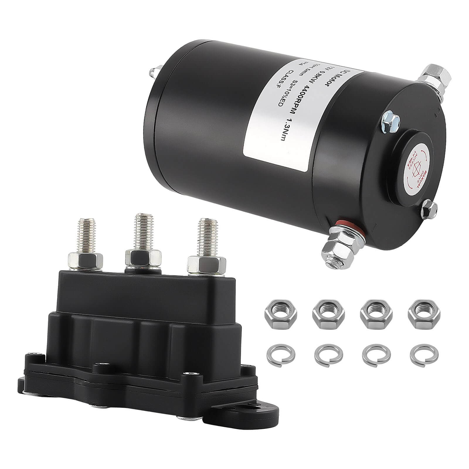167567 118246 Hydraulic Pump Motor Slide Out with Dual-Polarity Reversing Solenoid, parts view with bolts and casing.