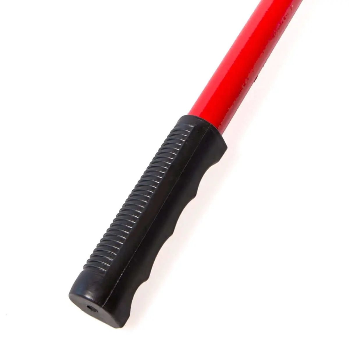 BeefedUp 8 Ton Hydraulic Ram Engine Lift Hoist For Garage And Shop Cranes red handle with black grip close-up