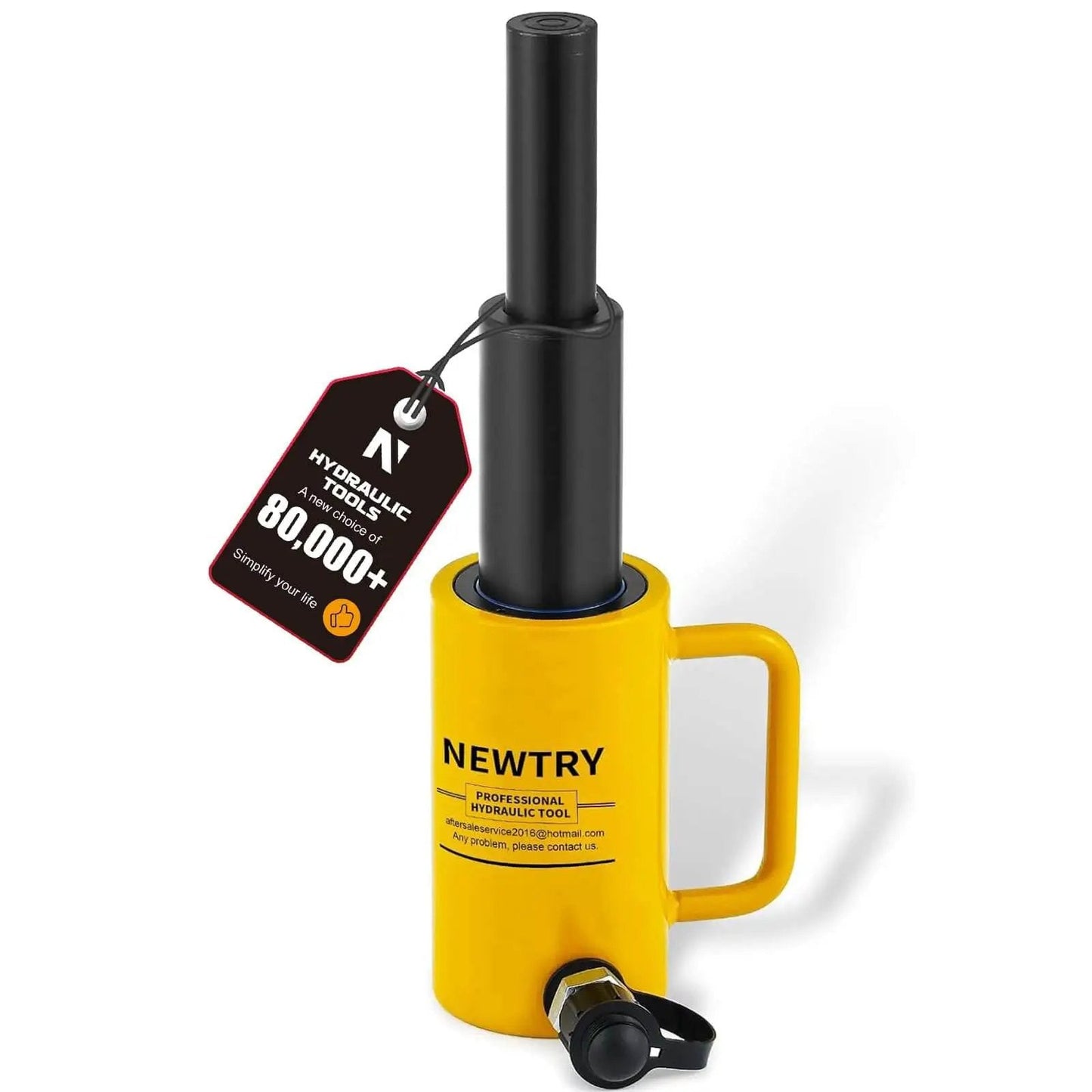 Beefy Twenty Ton Hydraulic Ram Jack With Eight Inch Stroke For Portable Industrial Lifting Multi Section Cylinder Built Tough