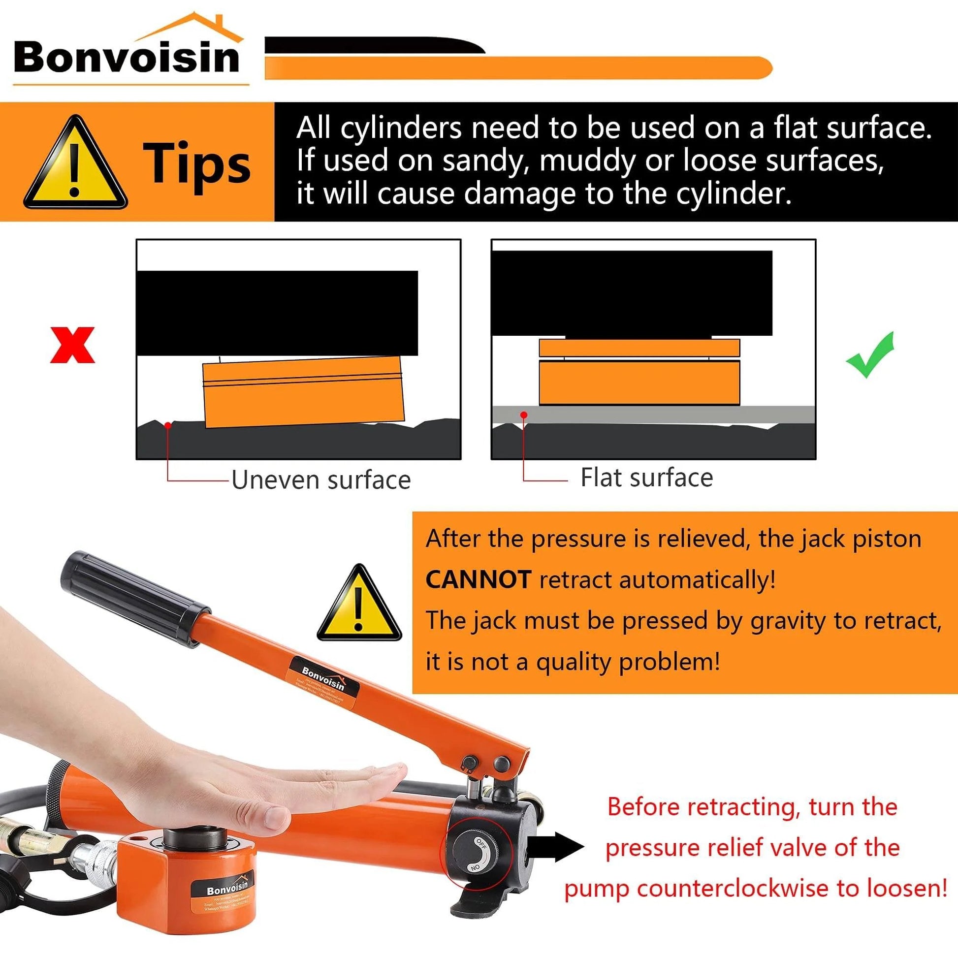 Hydraulic Ram Jack 30T Low Profile Porta Power Cylinder usage tips and safety instructions with graphics and hands-on demonstration