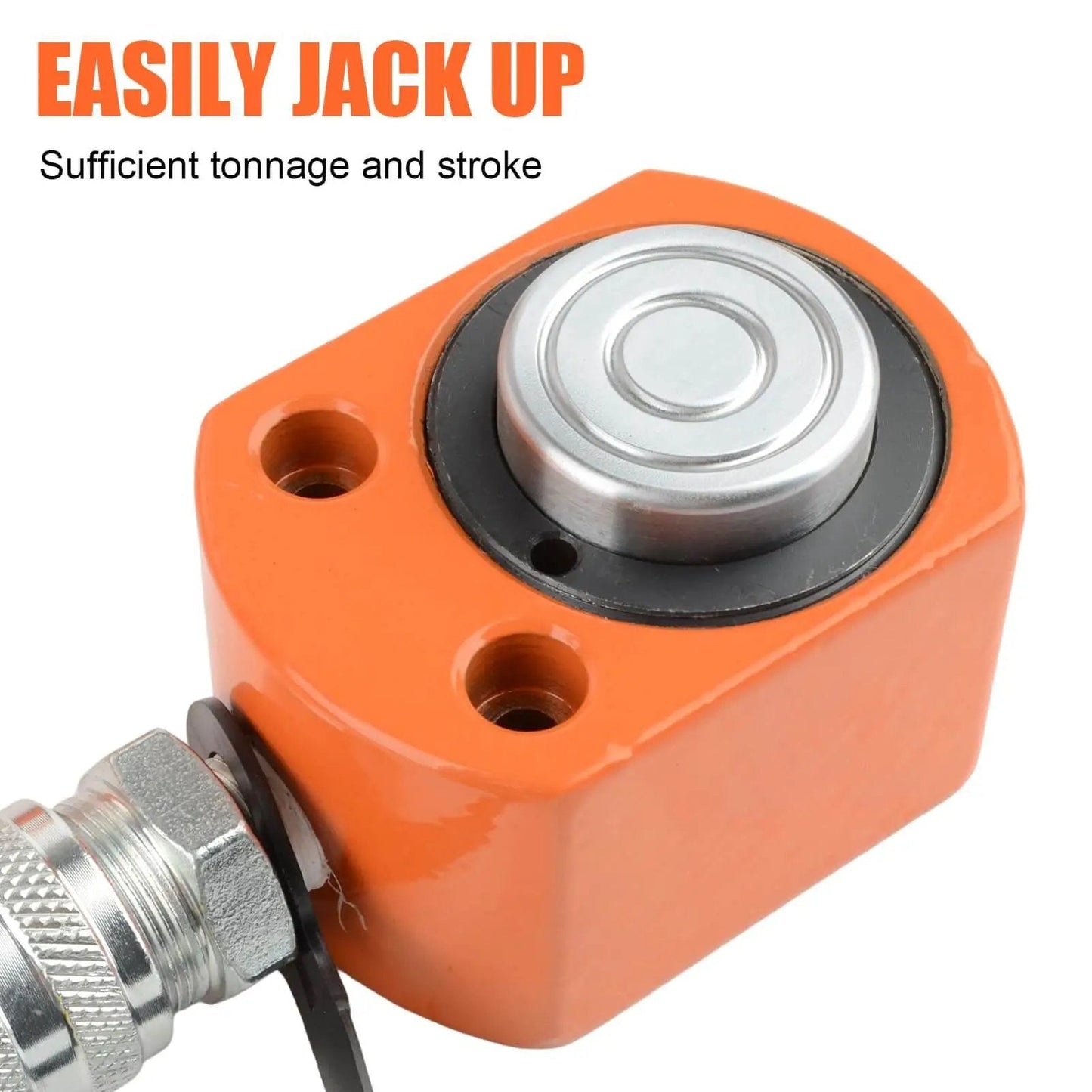 Close-up of Heavy Duty 10 Ton Hydraulic Ram Jack Kit With Porta Power Lifting Cylinders, Single Acting Portable Hydraulic Kit