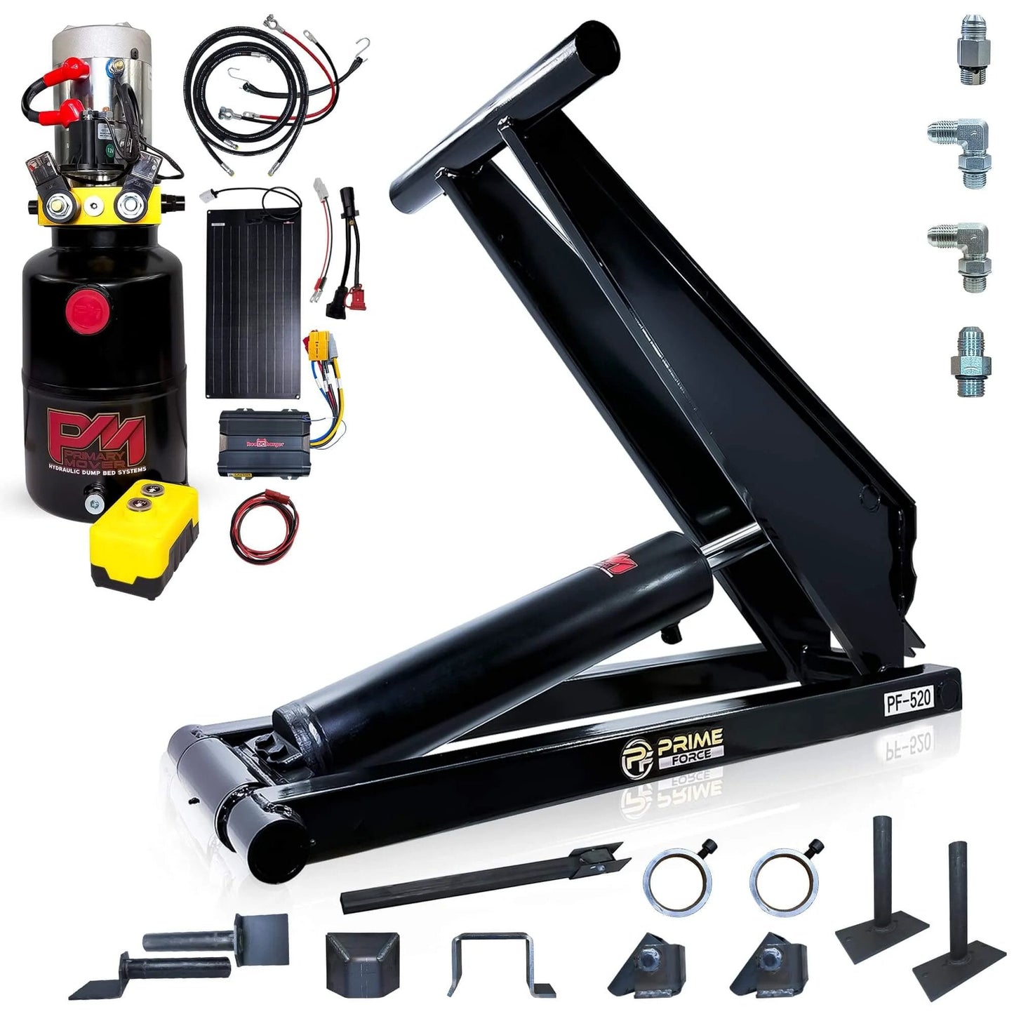 ✝️ Primary Mover (PF-520-PK) Hydraulic Scissor Hoist Kit -10 Ton Dump Trailer & Dump Bed Kit with 12V Hydraulic Pump and parts