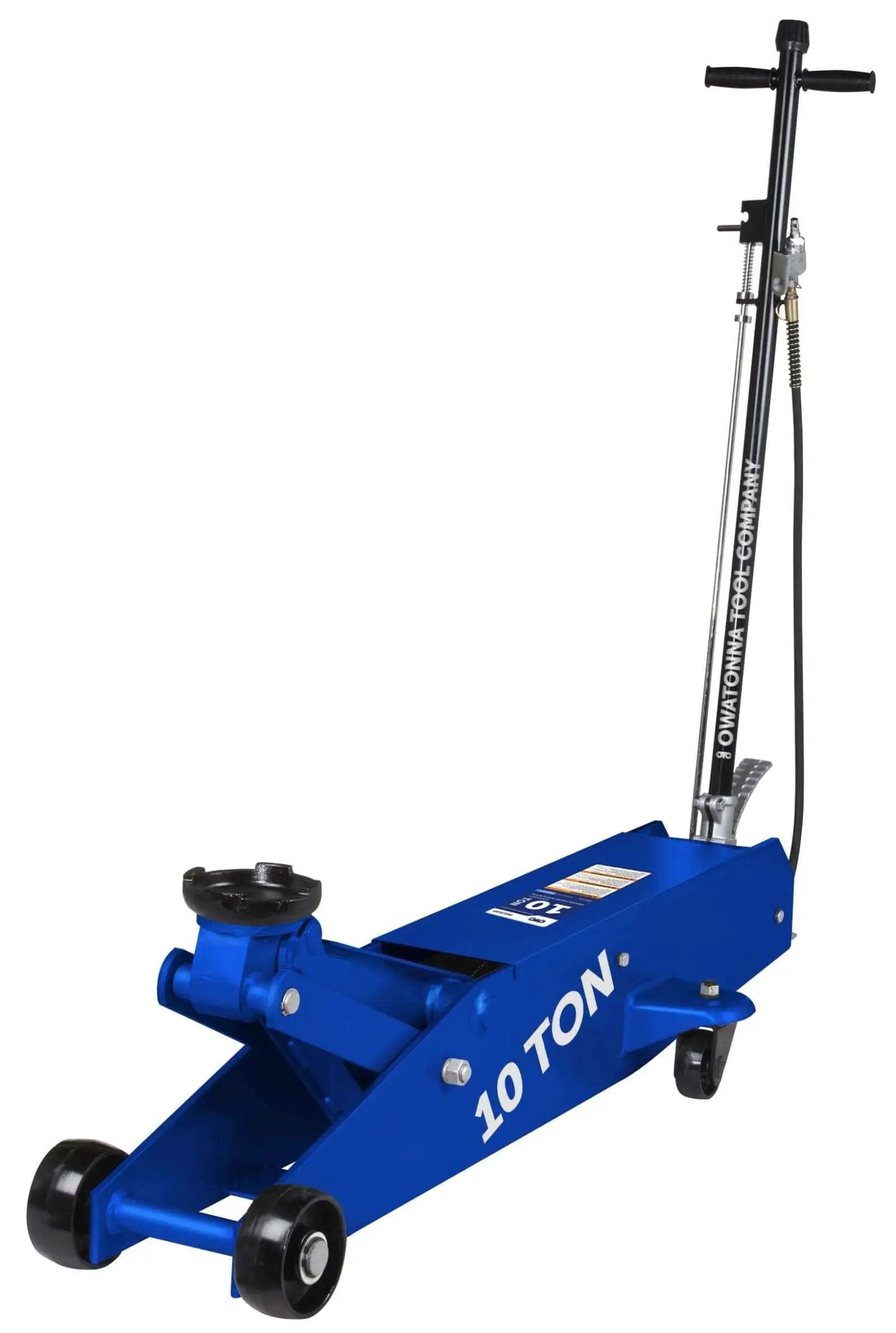 Heavy Duty 10 Ton Air Hydraulic Service Jack With Three Position Locking Handle And Six And Three Eighths Inch To Twenty Two Inch Lift Range For Auto Shops And Vocational Use From OTC