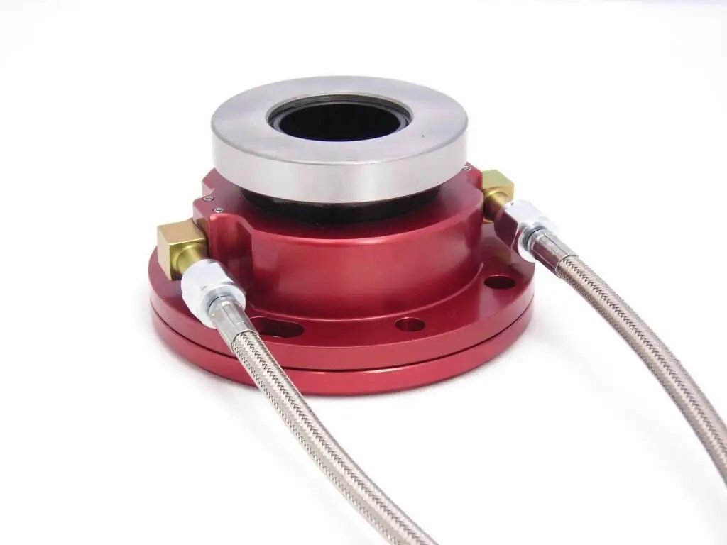 1302 Hydraulic Throwout Bearing For T-5 T-56 1300 Series With Swivel Fittings Stainless Lines Bleeder Hard Anodized Billet Aluminum