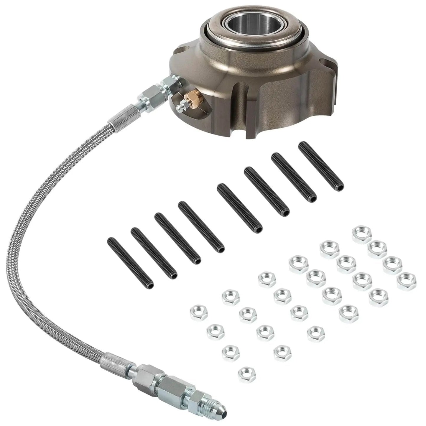 Hydraulic Release Throwout Bearing Kit For Multi Disk Racing Clutch 5 5 Inch To 7 25 Inch Clutches Compatible With Chevy GMC Manual 3 Speed 4 Speed Transmissions From Muncie Borg Warner Saginaw Tremec TKO 500 For Street And Track parts set