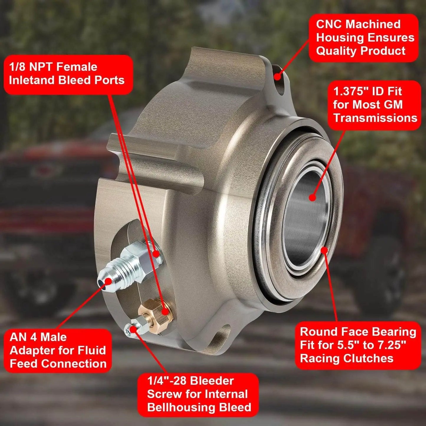 Hydraulic Release Throwout Bearing Kit for Multi Disk Racing Clutch 5.5 to 7.25 Inch Clutches Compatible with Chevy GMC