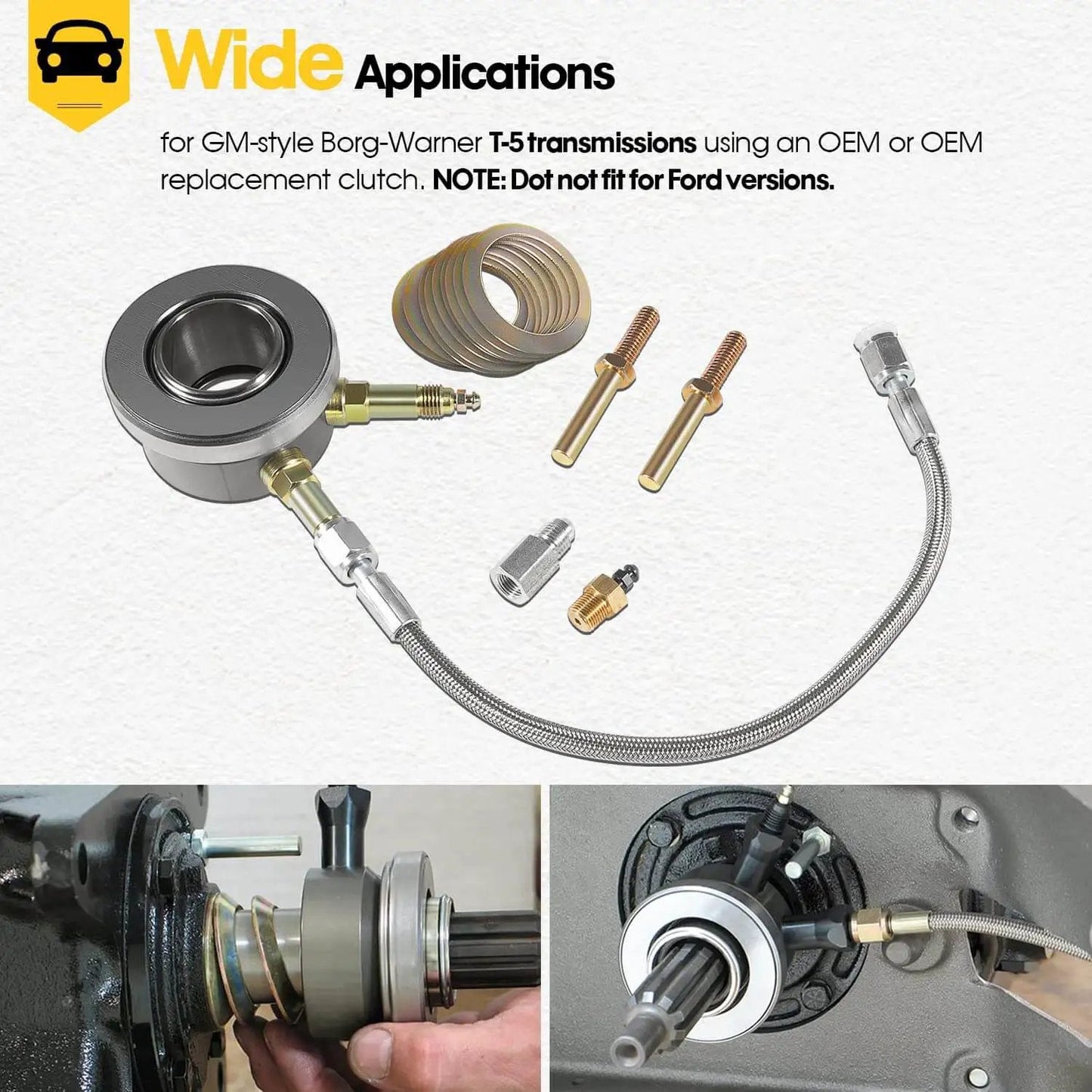 Dope Hydraulic Throwout Bearing Kit For T5 Transmissions Not Ford Fits OEM Clutch Replaces 82876 82870 installed view
