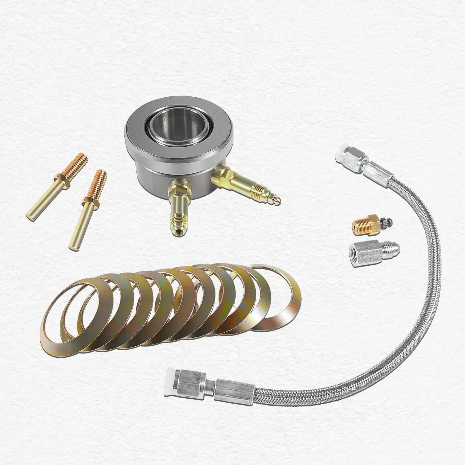 Dope Hydraulic Throwout Bearing Kit For T5 Transmissions Not Ford Fits OEM Clutch; includes components and hose.