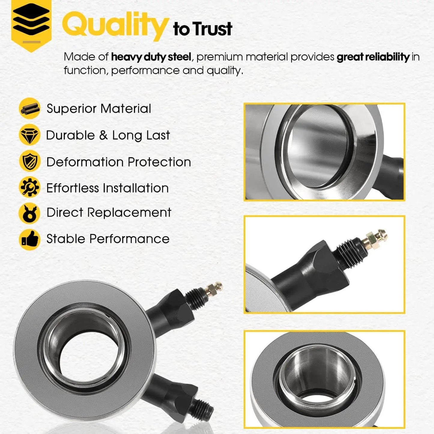 Hydraulic Throwout Bearing For GM Release Bearing Stock Clutch For Small Block Chevy V8 And Most Stock Style Three Speed And Four Speed Chevy Transmissions Tremec Ready Replacement For 91025610 And 91025613