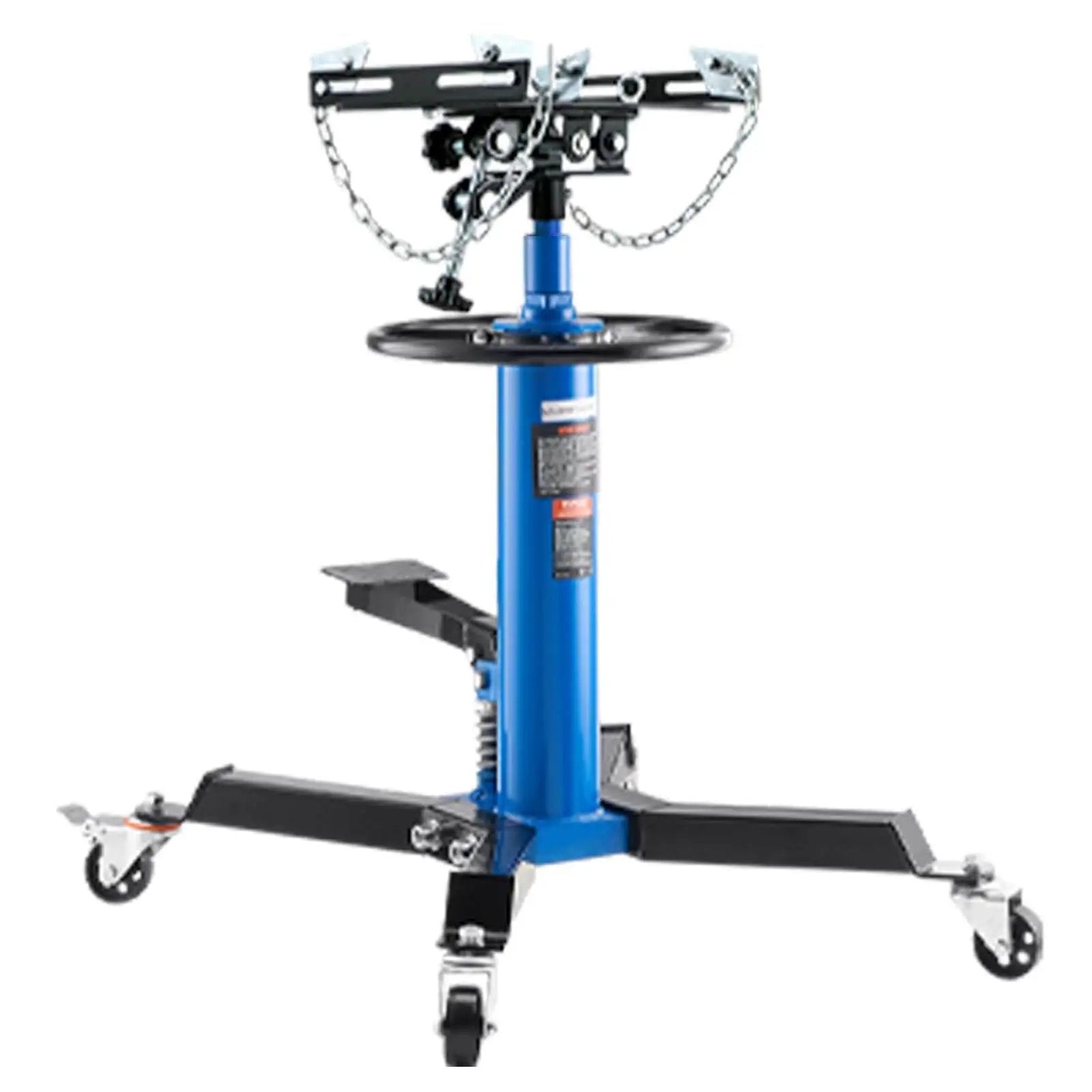 Heavy Duty Transmission Jack Lift With 1100 Lbs Capacity, 33 To 67 Inch Hydraulic Telescoping Stand, 2 Stage, Foot Pedal, 360 Degree Swivel Wheels For Garage And Shop Auto Work.