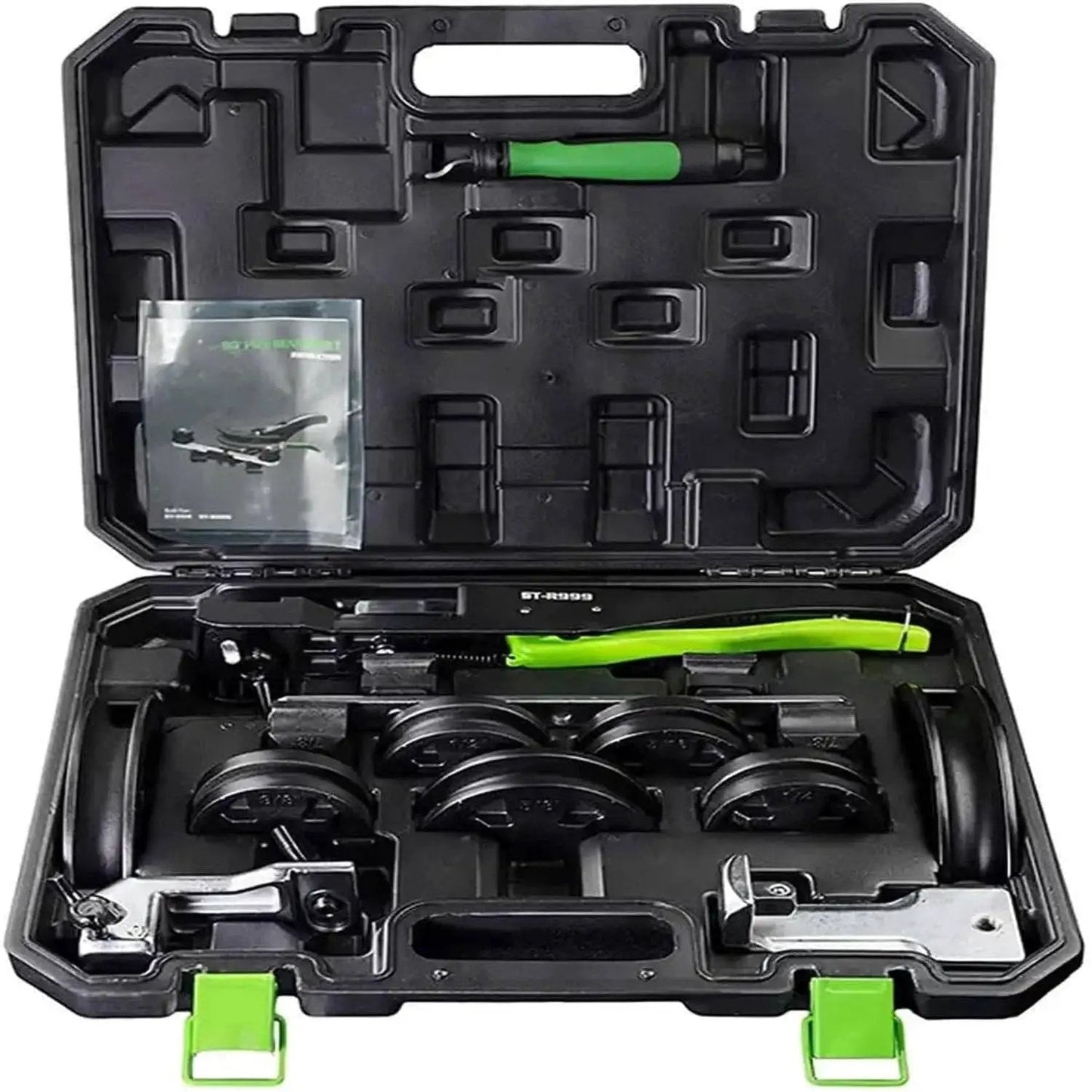 Hydraulic Tubing Bender Kit For Copper Pipes One Quarter To Seven Eighths Inch With Seven Dies in a carry case