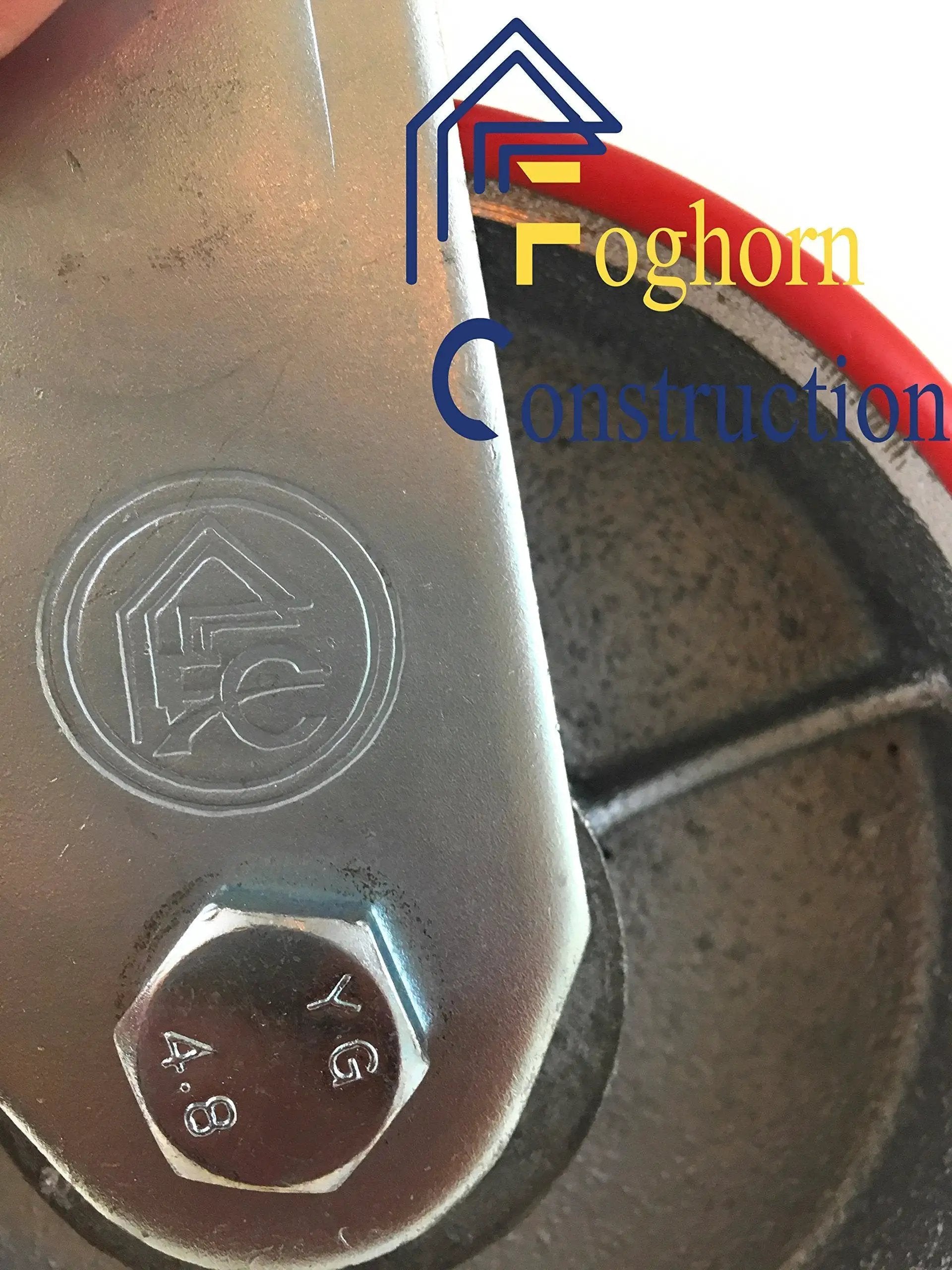 Close-up of the Industrial 6 Inch By 2 Inch Caster Set Of 4 With Two Fixed And Two Swivel Wheels Brakes Cast Iron Plate Heavy Duty 3500 Lb Capacity Smooth Rolling Polyurethane Wheels For Carts And Equipment In Workshops Warehouses And Garages.