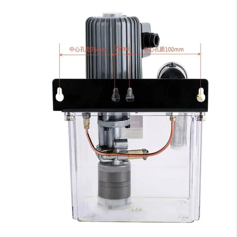 Front view of Grease Pump For Endrun Molding Machine 380V And 220V CNC Tool Lubrication Pump with clear casing and metal components