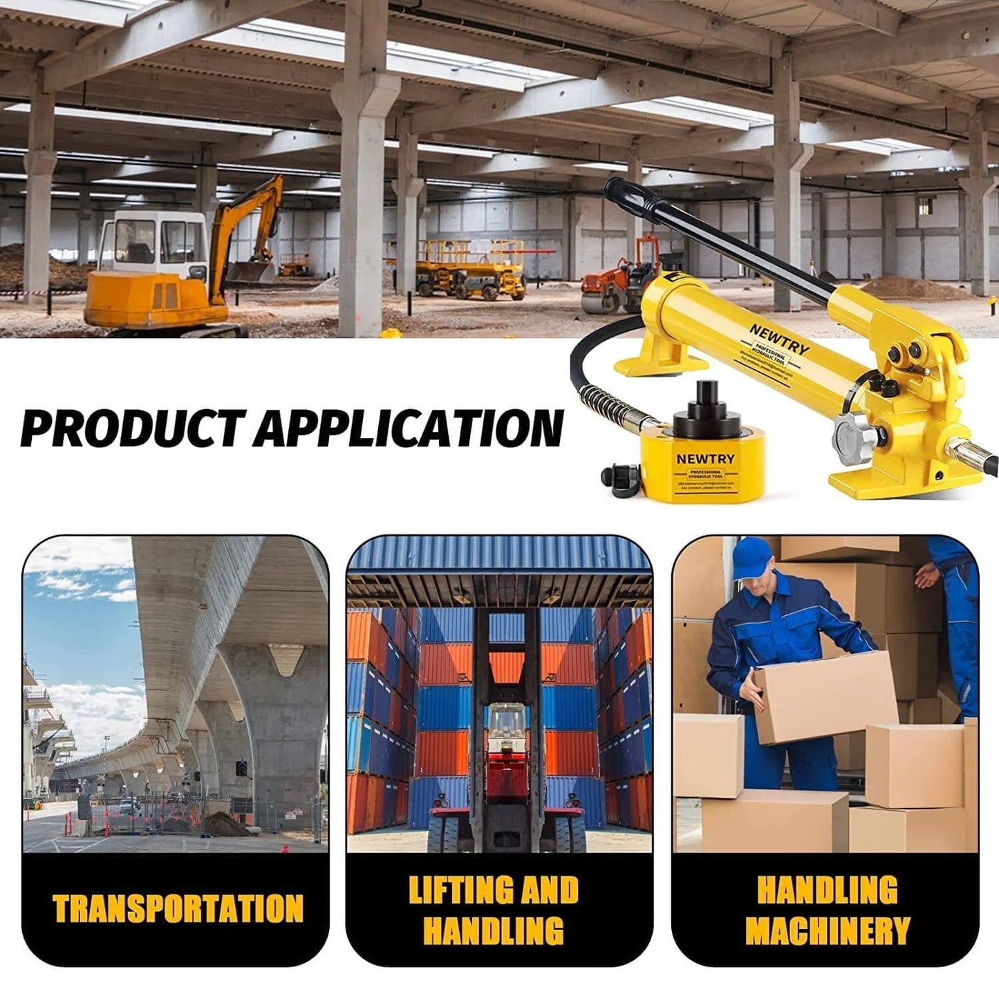 ✝️ 30 ton Low Profile Hydraulic Jack Porta Power Kit + CP-700 Manual Hydraulic Hand Pump Multi Section Jack, 2.12” Stroke Industrial Mini Hydraulic Cylinder application in industrial settings