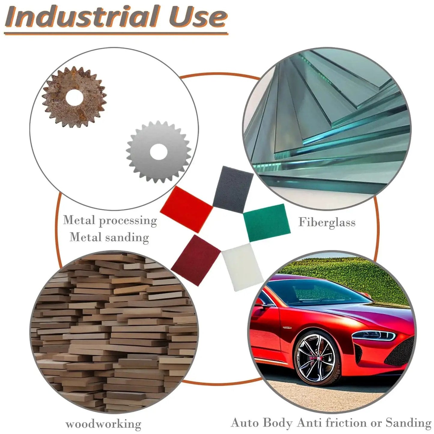 Image showing industrial use of Assorted 6 X 9 Inch Hand Pads Coarse To Superfine For Grills And Garden Tools, including metal processing.