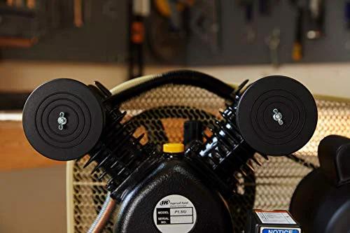 Close-up of Ingersoll Rand P1.5IU-A9 2hp 20 gal Single-Stage Compressor (115/1) 42663401 motor and dual air filters