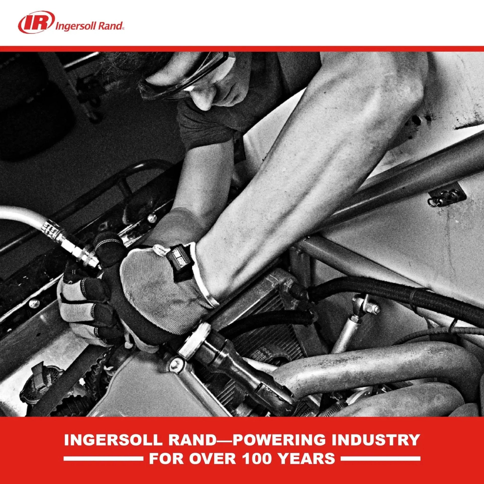 Technician using Ingersoll Rand 119MAXK Long Barrel Vibration Reduced Air Hammer Kit for heavy vehicle repair.