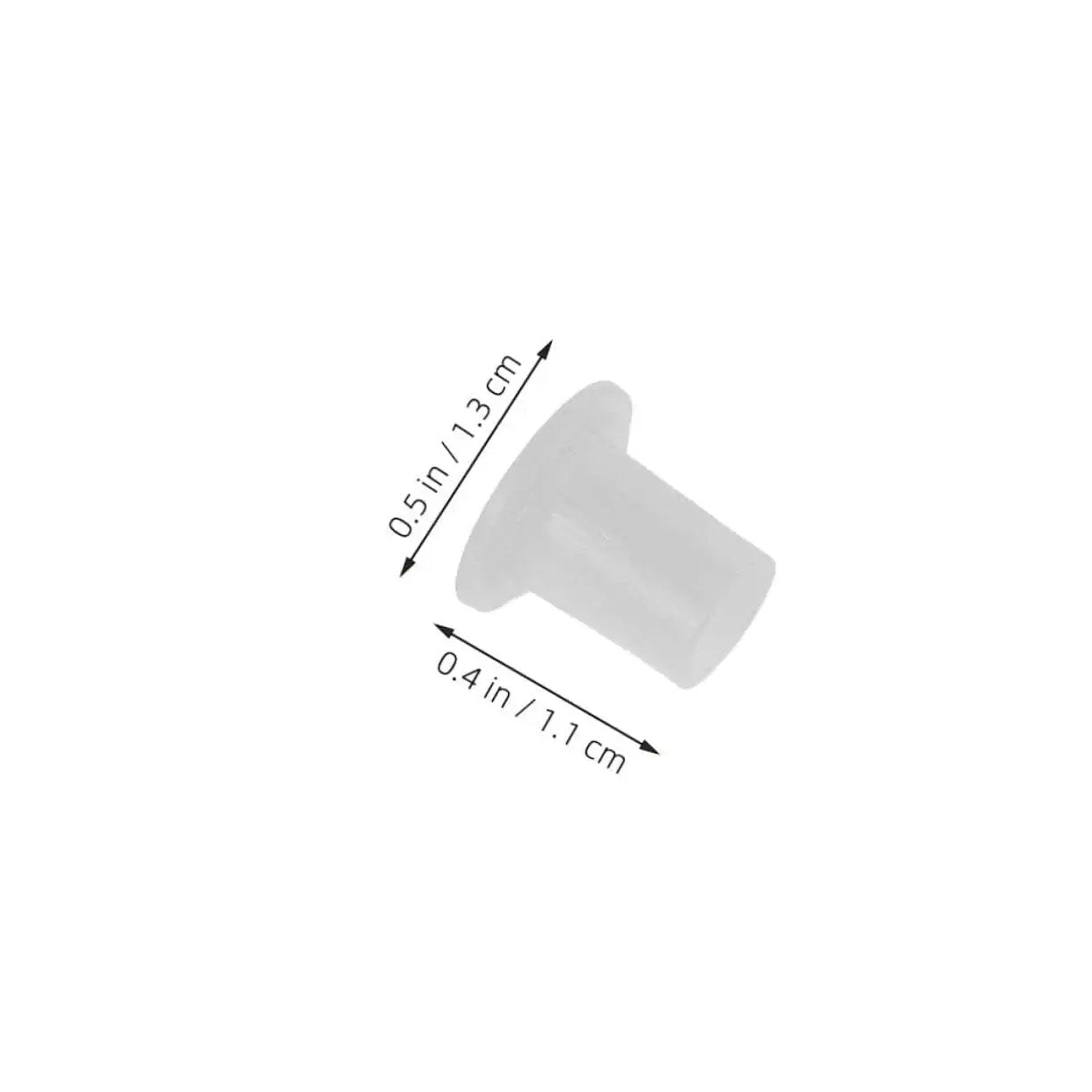 Close-up of a white side bushing, part of the 50 Pack Inline Skate Edge Covers and Side Bushings for Roller Skates Universal Bearing Replacement Kit.