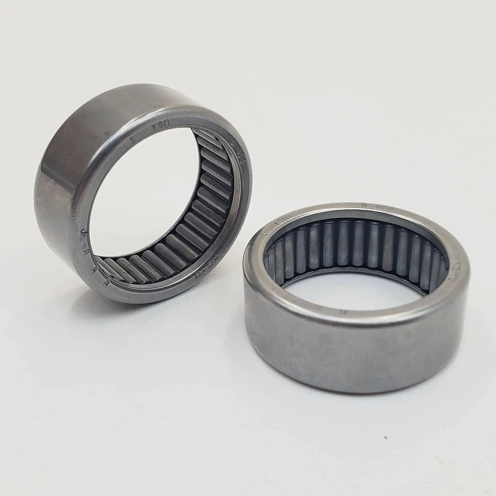 Inner Camshaft Needle Roller Bearings for 2007-2017 Harley Twin Cam Models, shown as a pair, steel construction, for performance engines.