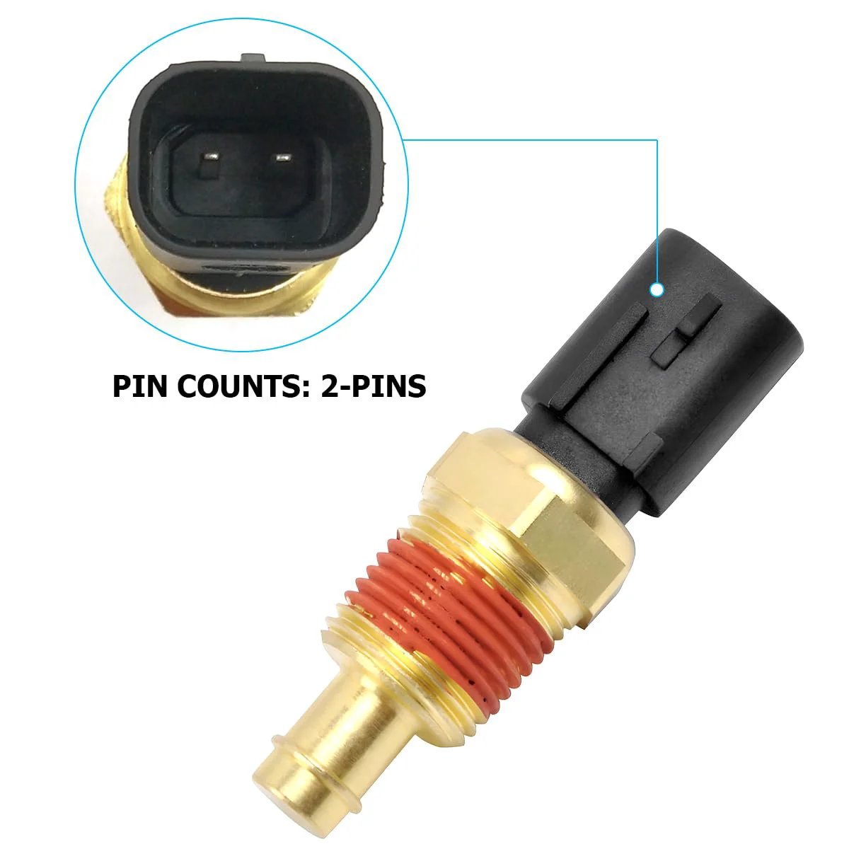 Engine Coolant Temperature Sensor Replacement For Your Jeep Wrangler Durango And Challenger with 2-pin connector and copper body